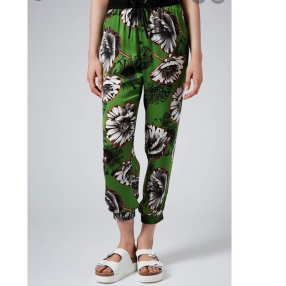 Topshop Pants - TOPSHOP Floral Border Woven Joggers